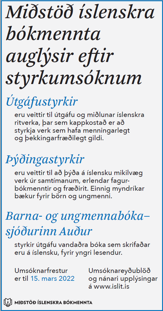 Utgafustyrkir-audur-thydingar-2022